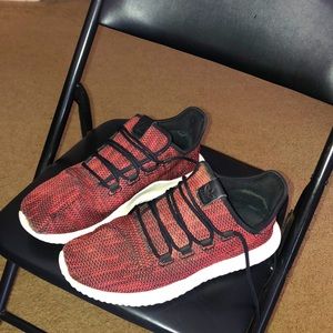 Adidas Tubular cross-knit red white and black